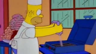 Homer Simpson doing BBQ