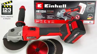 ESMERILHADEIRA POTENTE 125mm disco de 5 polegadas EINHELL AXXIO SOLO MOTOR BRUSHLESS 18 VOLTS