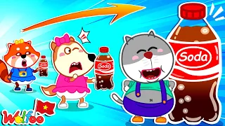 Thử Thách Ai Uống Nhiều Coca Nhất! | Thói Quen Ăn Uống | Wolfoo Tiếng Việt