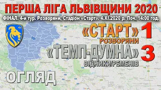 "Старт" Розворяни - "Темп-Думна" 1:3 (0:2) Огляд гри. 1 ліга Львівщини 2020. Фінал. 4 тур. 4.XІ.2020