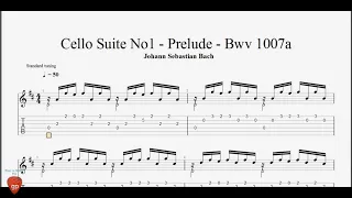 Johann Sebastian Bach - Cello Suite No1 - Prelude - Guitar Pro Tab