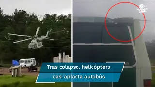 Captan momento del desplome en Hidalgo del helicóptero en el que viajaba funcionario de Veracruz