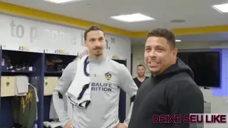 Reação de Ibrahimović ao receber a visita de Ronaldo Fenômeno la nos Estado Unidos