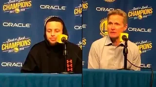 Steph Curry on his confidence after his dunk | Steve Kerr on if Steph Curry is the best shooter ever