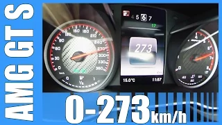 Mercedes AMG GT S Acceleration FAST! Launch Control 0-273 km/h Beschleunigung Autobahn Test