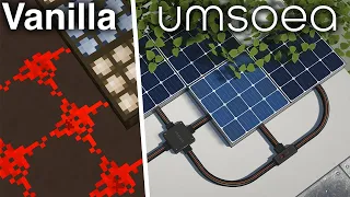 UMSOEA R15 vs Vanilla Minecraft (Cyberducts, Fans, Solar Panels, Wires)