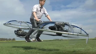 Man makes homemade hoverbike in tool shed