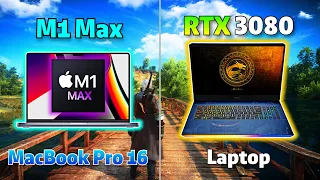 M1 Max MackBook Pro vs Geforce RTX 3080 Laptop | Gaming Benchmark | Test in 6 Games |