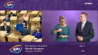 First Minister's Questions BSL - 5 September 2019