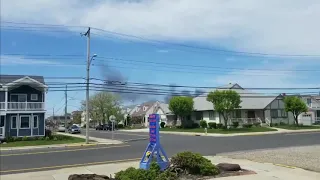 Boat Fire in Wildwood New Jersey