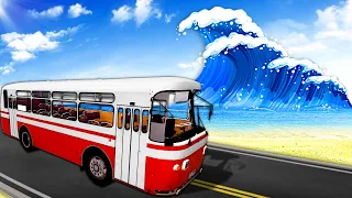 Can I Escape a TSUNAMI in a Bus? (Bus World)