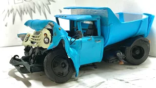 Crashed Truck, Unbelievable crash test my plasticine model car