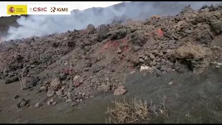 24/10/21Cronica 13:00 h, estado colada Sur. Erupción La Palma IGME-CSIC