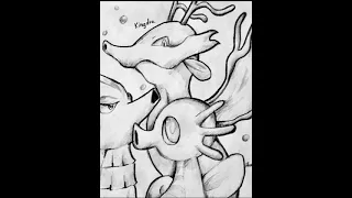 Drawing every Pokémon day 15 ( Horsea , Seadra , and Kingdra )