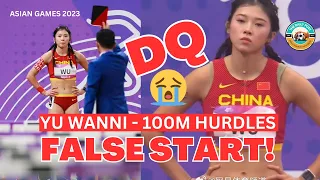 #AsianGames2023 HEARTBREAK : 🇨🇳 Yu Wanni’s False Start DISQUALIFICATION in 100m Women’s Hurdles