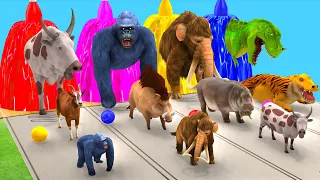 Cow Mammoth Elephant Gorilla Tiger Zombie T-Rex Buffalo Wild Animal Crossing Fountain Game