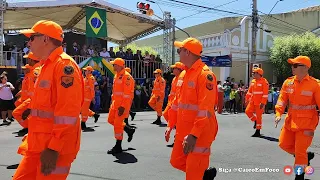 Bombeiros, Bombeiros Mirins, Polícia MIrim e SAMU no Desfile Cívico 2023 de Caicó.