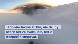 Utržená lavina v Krkonoších Události ČT 31.1.2021