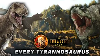 EVERY TYRANNOSAURUS REX IN THE JURASSIC SAGA! - (Movie Canon)