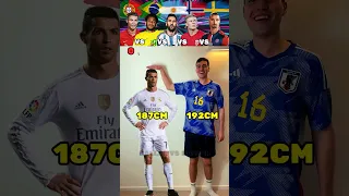 Ronaldo VS Neymar VS Messi VS Haaland VS Ibrahimovic Height Challenge