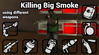 GTA SA - Mission "End of the Line" - Killing Big Smoke with Different Weapons