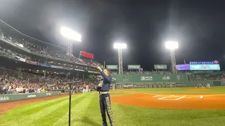 Mateo López sings the National Anthem at historic Fenway Park