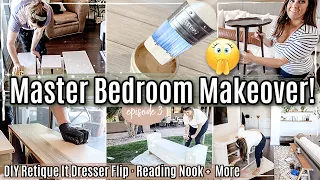 BUDGET BEDROOM MAKEOVER 2024 ep3 :: RETIQUE IT DIY DRESSER MAKEOVER + READING NOOK & BED BENCH
