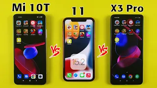 Mi 10T vs iPhone 11 vs POCO X3 Pro SPEED TEST in 2022 - Which is Best For Gaming in 2022 ?