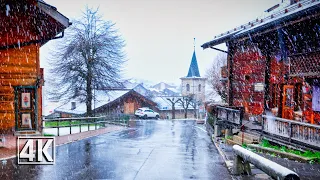 Switzerland 4K 🇨🇭 Laysin, walking in the rain, the 'oxygen of the Alps'