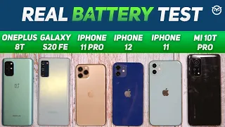 iPhone 12 vs iPhone 11, 11 Pro, Oneplus 8T, S20 FE Battery Drain Test | 6 Lakh Giveaway!  [Hindi]