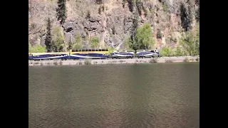 a short Rocky Mountaineer is going east at Three Valley Gap BC #virtualrailfan #revelstoke