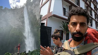 They Ordered a 5 Star Hotel on Hitchhiking! We went to the 120-meter Giant Waterfall /360