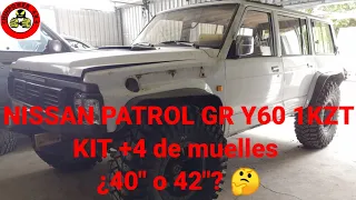 NISSAN PATROL GR Y60 1KZT MUELLES +4 ¿40" o 42"? 🤔 No lift