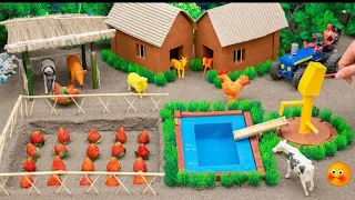 DIY making mini Farm Diorama withHouse ofanimals Cow, Pig IHow toSupply Water for Growing Plants