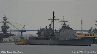 USS Bunker Hill (CG-52) Outbound San Diego for the Last Time