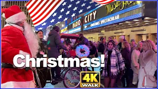 【4K】WALK Sixth Avenue Christmas NEW YORK City USA Radio City Music Hall Manhattan Travel vlog