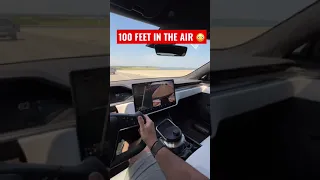 Tesla Plaid S AUTOPILOT SAILING 100FT IN THE AIR😳🥵 Would YOU TRUST IT?! #Shorts