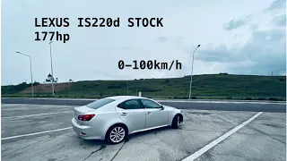 LEXUS IS220d STOCK 177HP | 0-100 acceleration POV drive | dragy