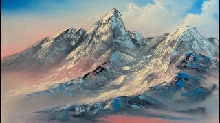 How To Paint A Beautiful Mountain In Oil | Paintings By Justin