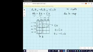 Algebra reduction A^B v ¬A^B v ¬C^D using kmap and boolean algebra