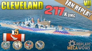 Cruiser Cleveland KRAKEN 217K Damage | World of Warships