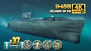 U-4501: Good submarine player on map Islands of Ice - World of Warships