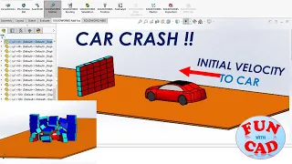 SolidWORKS motion CAR CRASH | Learn how to add initial velocity | Motion Study Animation Tutorial