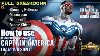 How to use Captain America (Sam Wilson) Effectively |Full Breakdown| - Marvel Contest of Champions