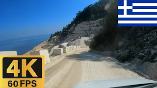 🚗 Driving in THASSOS | ALIKI to MARBLE BEACH | GREECE #4k60fps