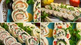 Tortilla rolls - quick snacks for a party