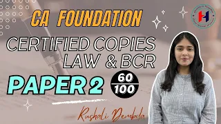 Business Law and BCR Certified Copy | Presentation tips | CA Foundation | Paper 2 | ICAI |