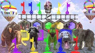 Cow Elephant Dinosaur Choose The Right Key Challenge Wild Animals Fountain Crossing Long Legs Games