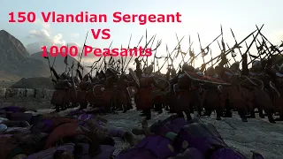 Vlandian Sergeant VS 1000 Peasants - Mount & Blade Bannerlord Bridge Battle