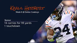 Khalil Herbert RB Chicago Bears | Every run | 2022 | Week 8 @ Dallas Cowboys